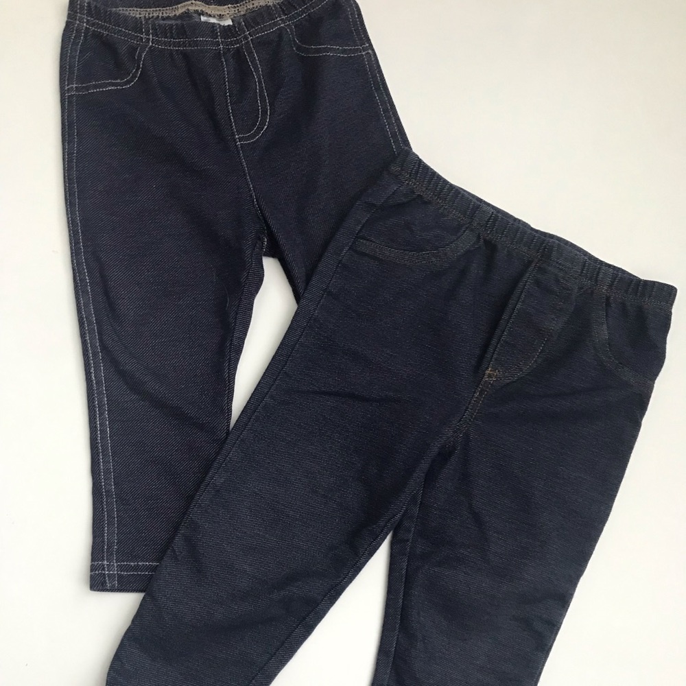 2 Baby girl size 24 months soft stretchy jeans